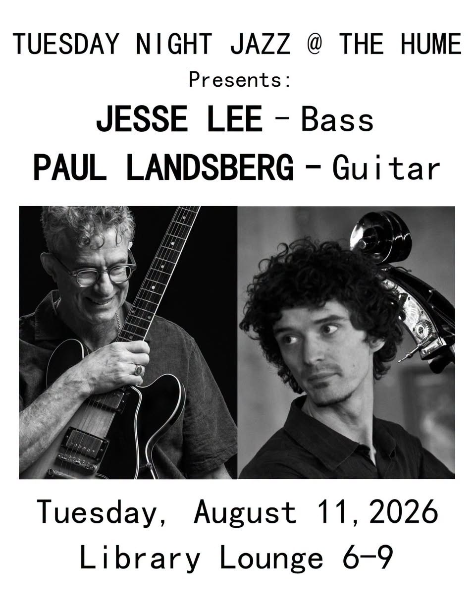 Tuesday Night Jazz @The Hume – Jesse Lee